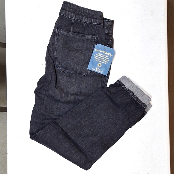 NEW! Democracy Pull-On High-Rise Denim Jogger Jeans, Black - Slimming, Stretch - Picture 4 of 10